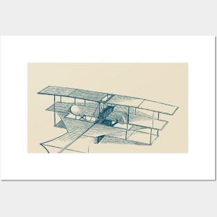 Historical plane sketch Posters and Art